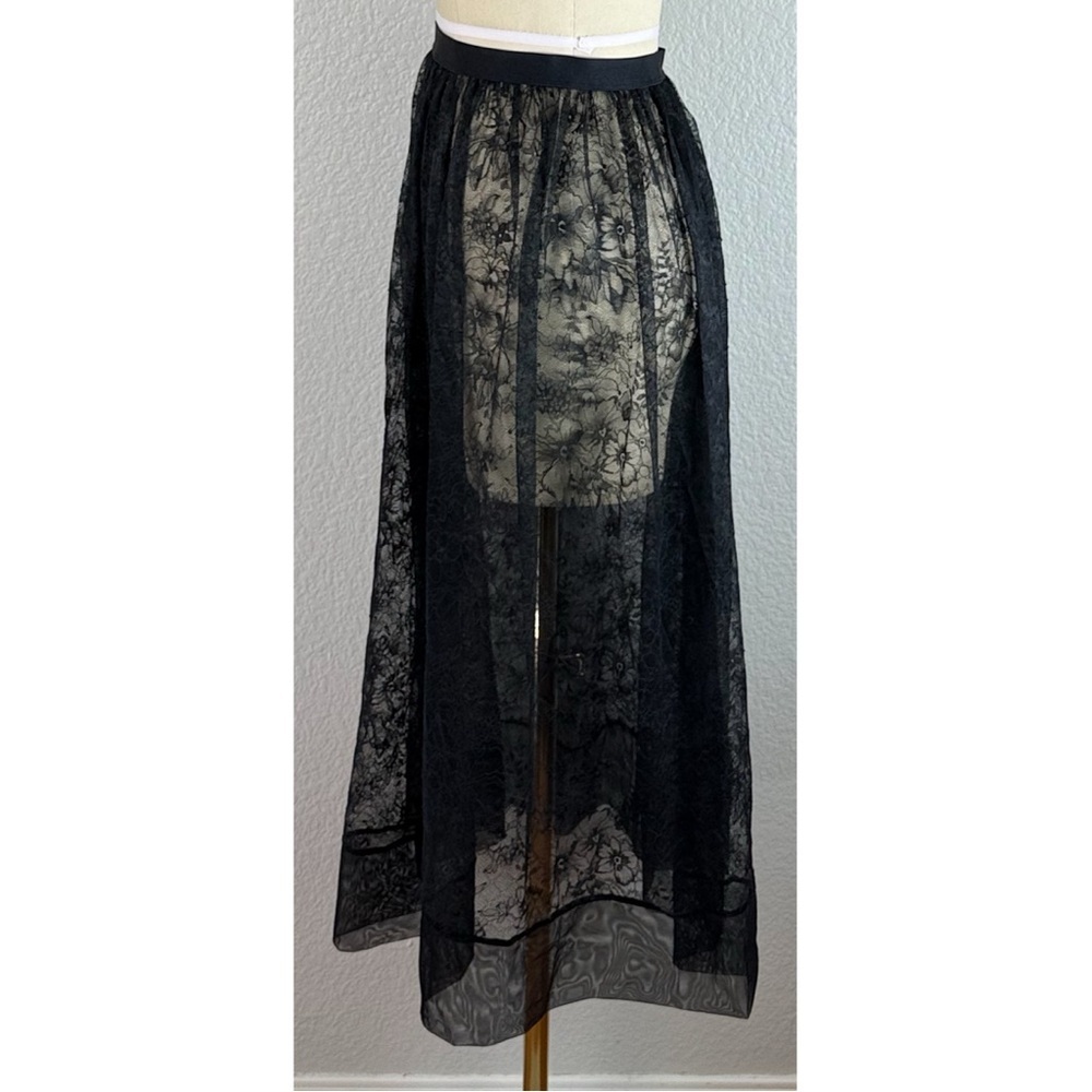 Victoria Secret Lingerie Sheer lace Midi Skirt Whimsigoth, Large - Picture 3 of 9